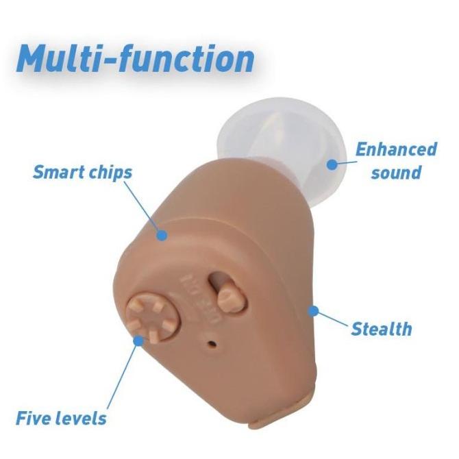 Alat Bantu Dengar / Pendengaran Earphone Mini Usb Charging 5 Level