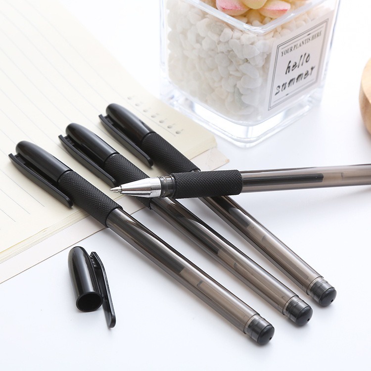 6pcs Pena Pen Pulpen Hitam Handle Karet GM-ST0209