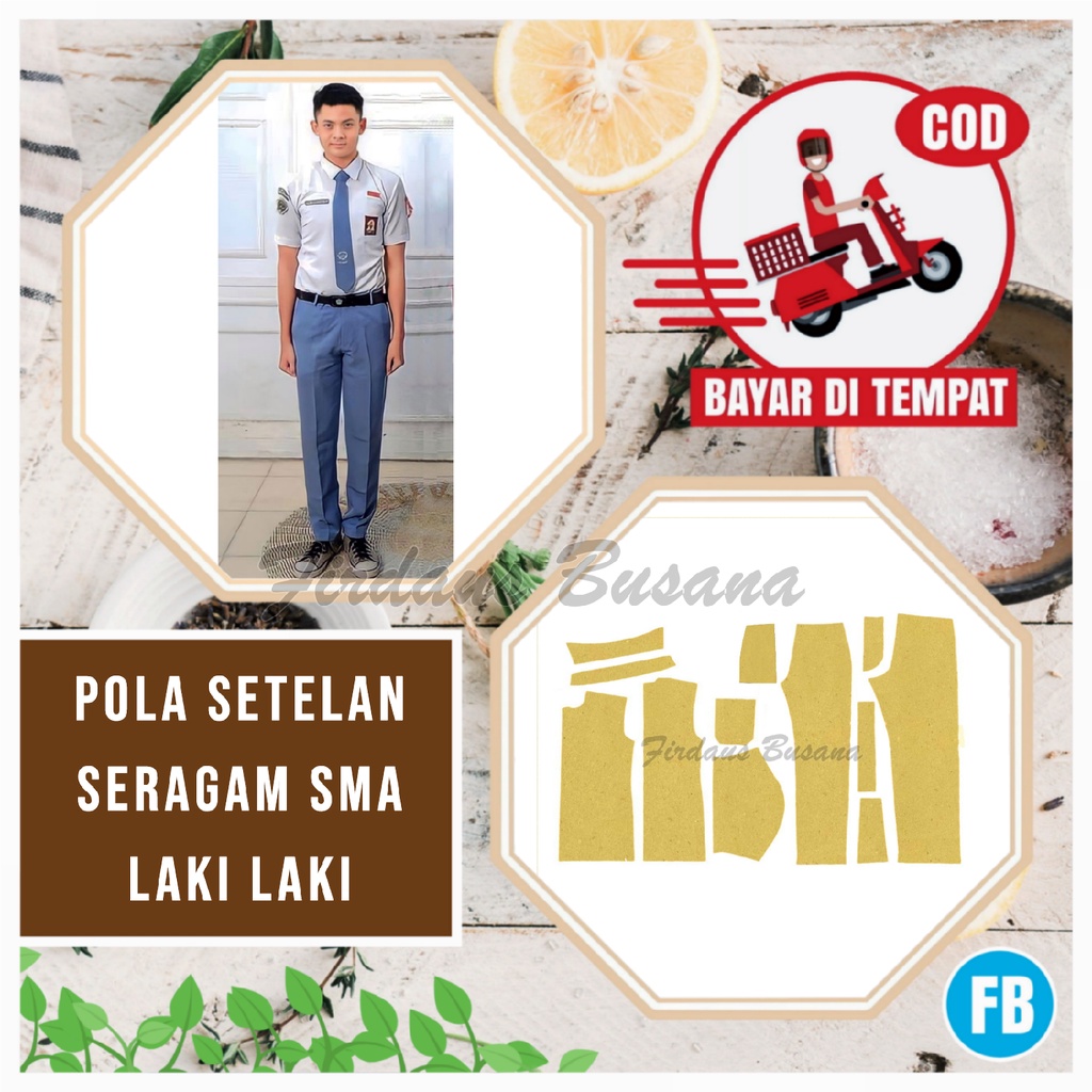 Pola Setelan Seragam SMA Laki-Laki – Pola Jahitan Lengkap Firdaus Busana