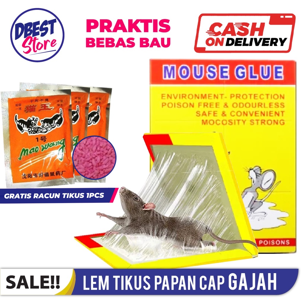 LEM TIKUS PAPAN CAP GAJAH + RACUN TIKUS IMPORT SUPER LENGKET