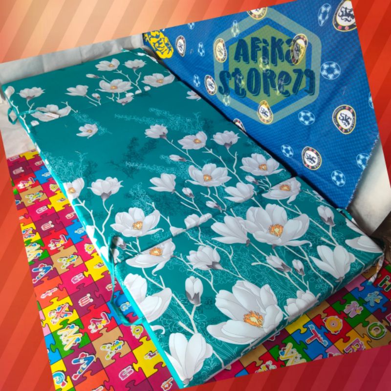 Sarung Cover Sprei Kasur Busa Lipat 4 3 2 Ukuran 200x160x20 200x160x15 200x160x10 200x160x5 Motif Bu