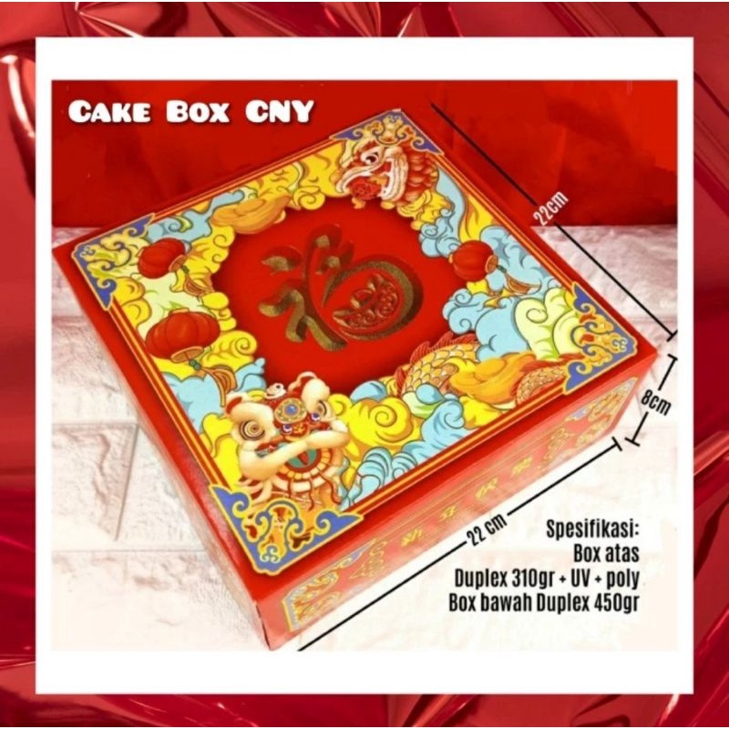 

Cake Box CNY Chinese New Year Dus Kue Imlek 22x22cm
