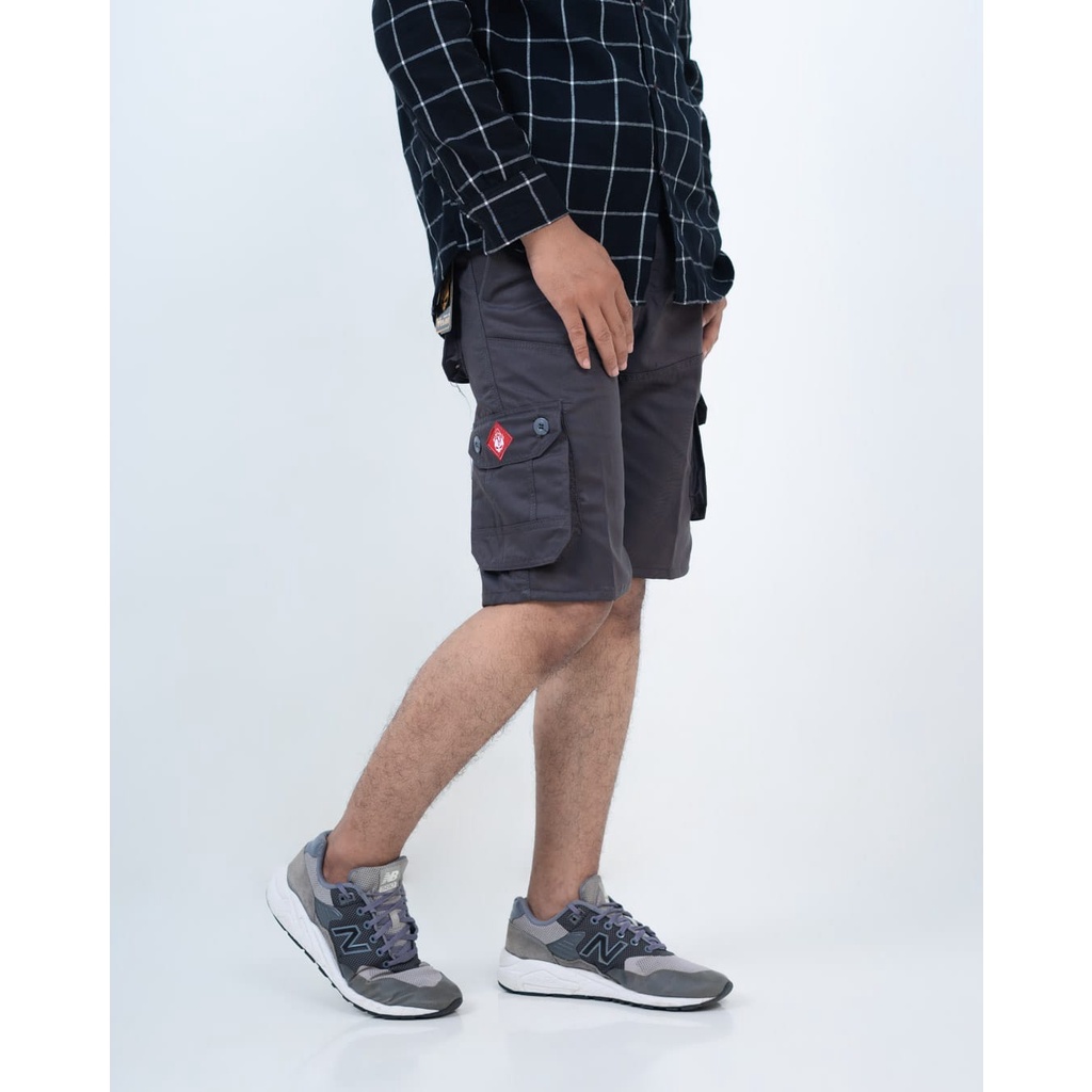 Celana Cargo Pendek Pria Kasual Kargo Kimpol Polos Size 27 - 38