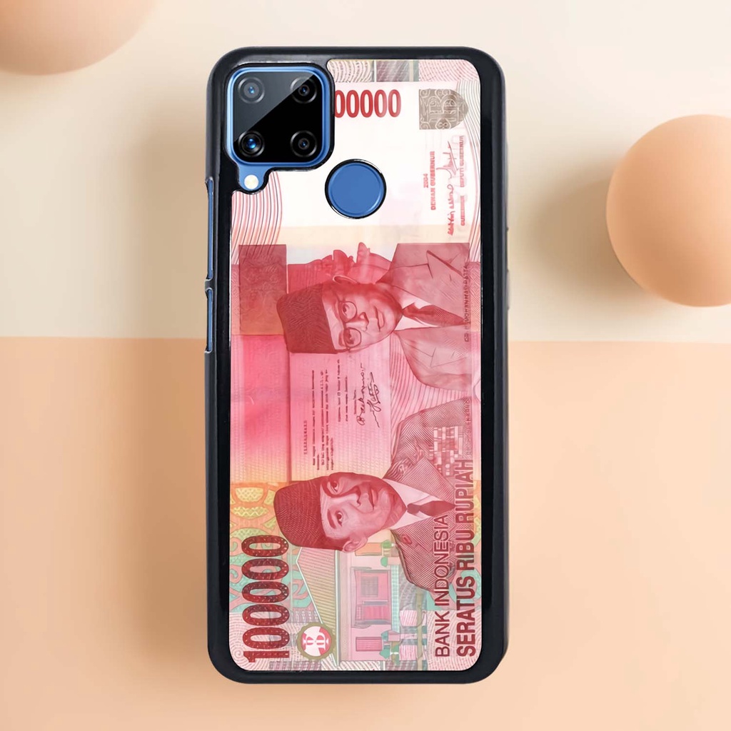 (SV33) Case | Hardcase Kilau Realme C15 | Casing Hp Realme | Pelindung Smartphone | Motif Uang Seven