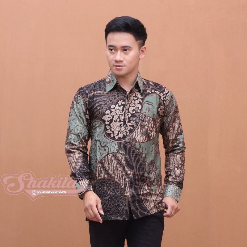 Baju Batik Pria Katun Halus Seragaman Pendek dan Panjang Satu  Motif Terbaru Terkini Murah size M L XL XXL dewasa