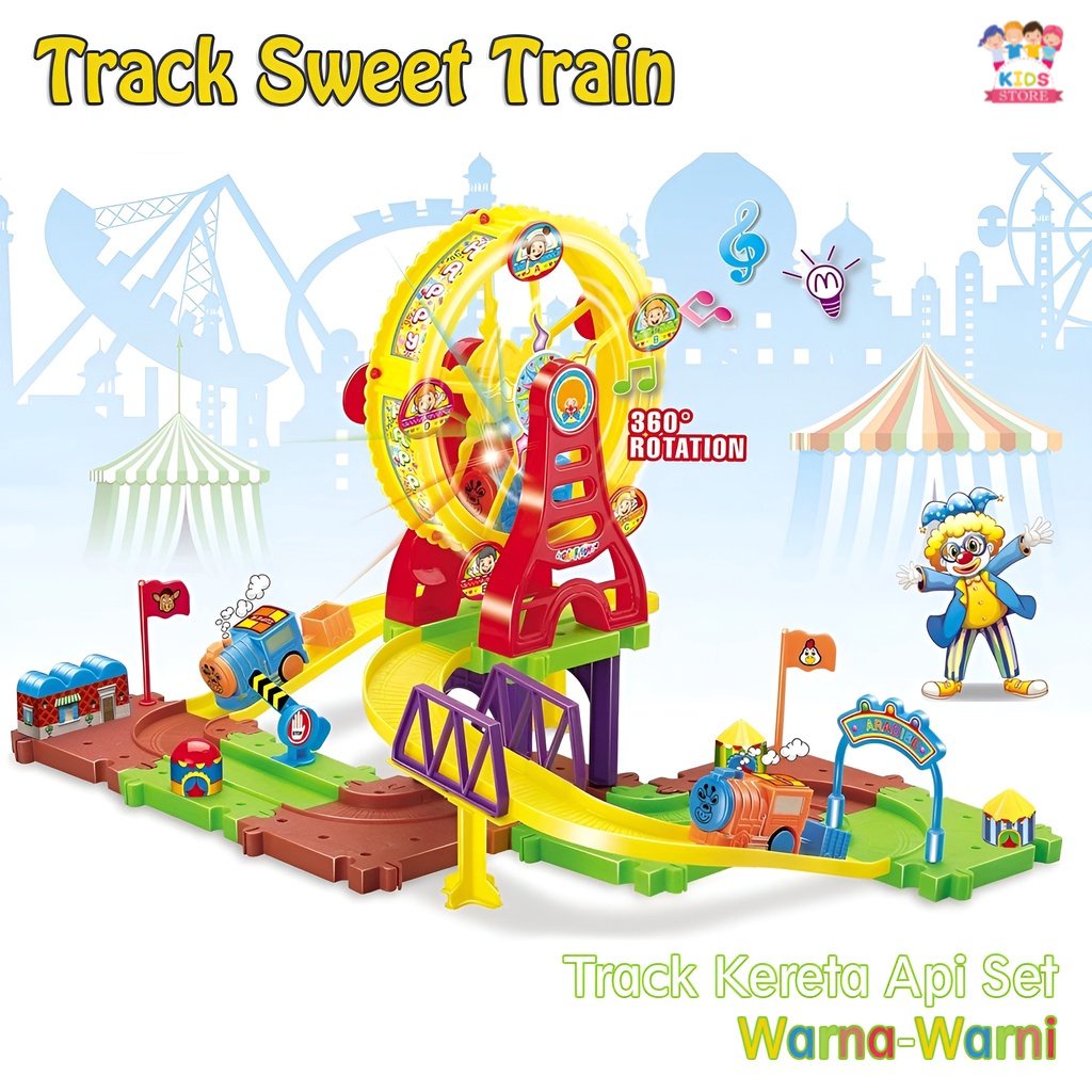 Track Kereta Api Sweet Train | Hadiah Ulang Tahun Anak Laki Laki | Mainan Mobil Mobilan Anak Cowok