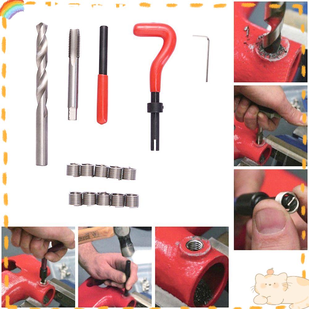 Solighter Thread Repair Kit Tahan Lama Kualitas Tinggi Mata Bor Helicoil Type Metric Thread Insert