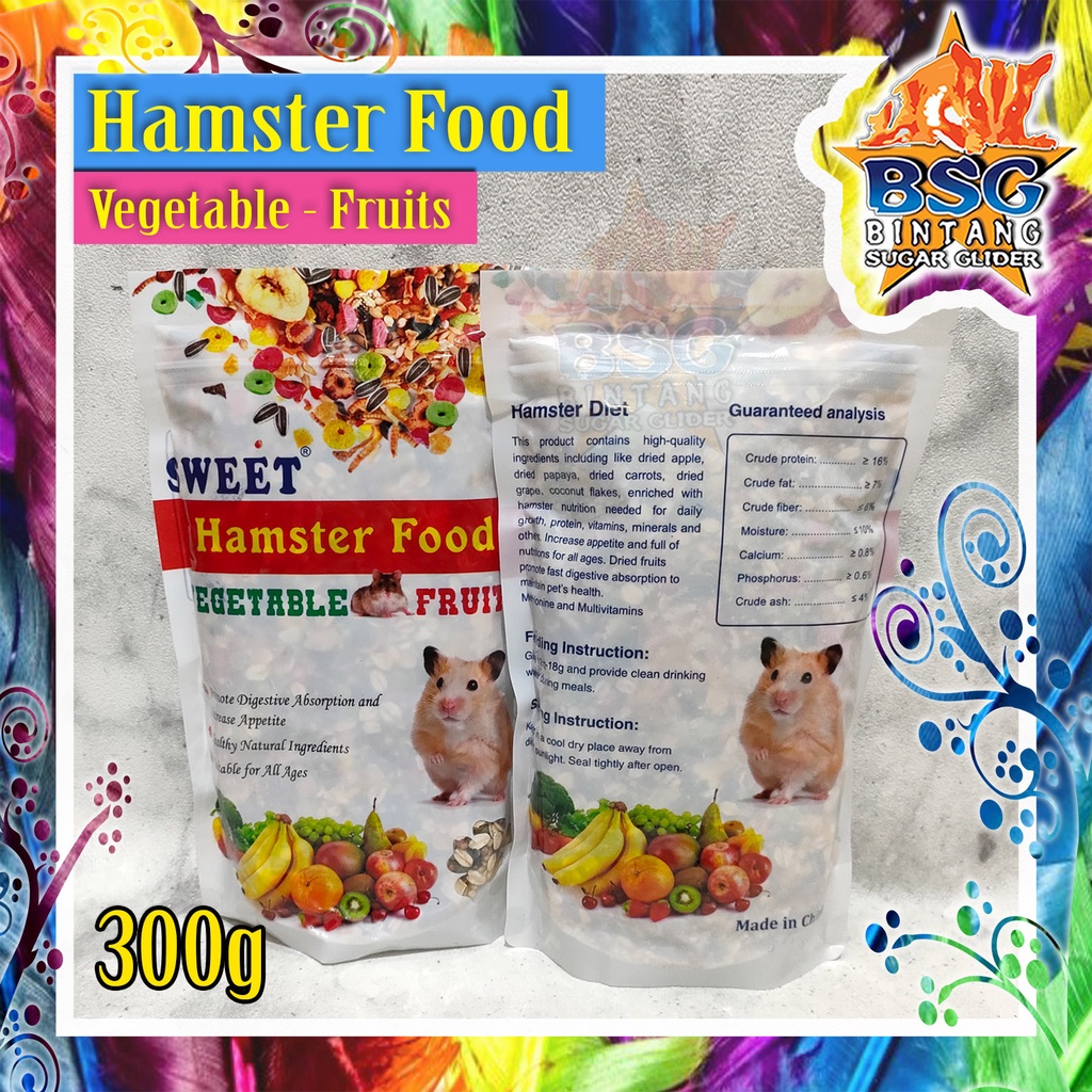 Hamster Food Fruits And Vegetables - Seafood - Makanan - Pakan - Import 300g
