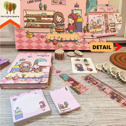 

Diary Paket Jurnal 7 In 1 Karakter Sweetheart Cake Shop Free Hard Box