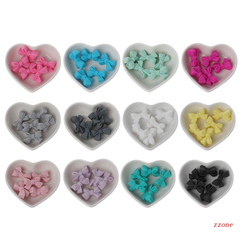 Zzz 5pcs Manik-Manik Teether Bayi Warna-Warni Bpa Free Bahan Kalung Tumbuh Gigi Bayi