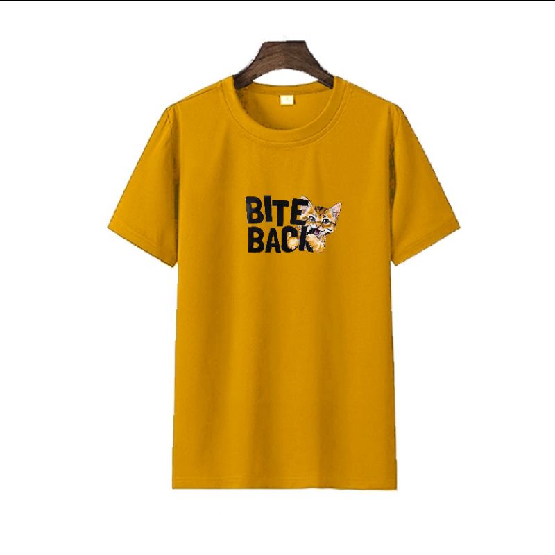 kaos dewasa pria wanita ukuran s m l xl xxl xxxl motif bite back kucing