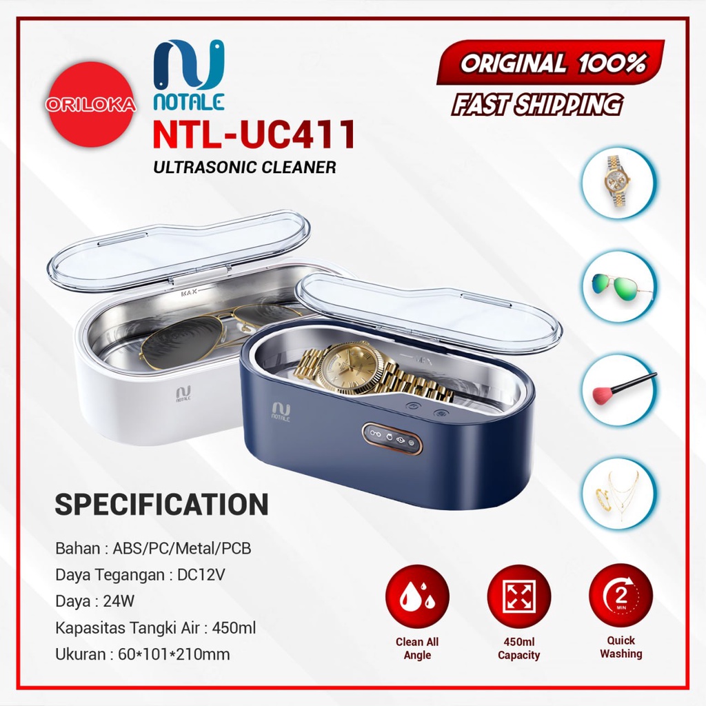 Notale Ultrasonic Cleaner Pembersih Aksesoris NTL-UC411 - Garansi Resmi