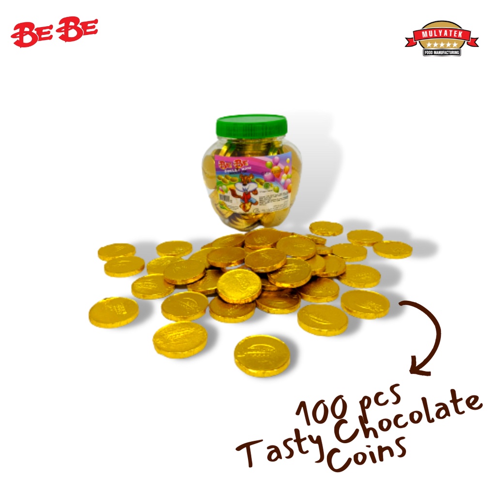 

Ay00! [Paket 10 Toples] BeBe Chocolate Coin Snack Coklat Koin Gurih 100 pcs