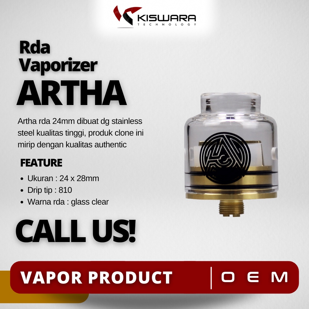 Artha RDA V1.5 Banok Tip 24mm GLASS CLEAR Clone