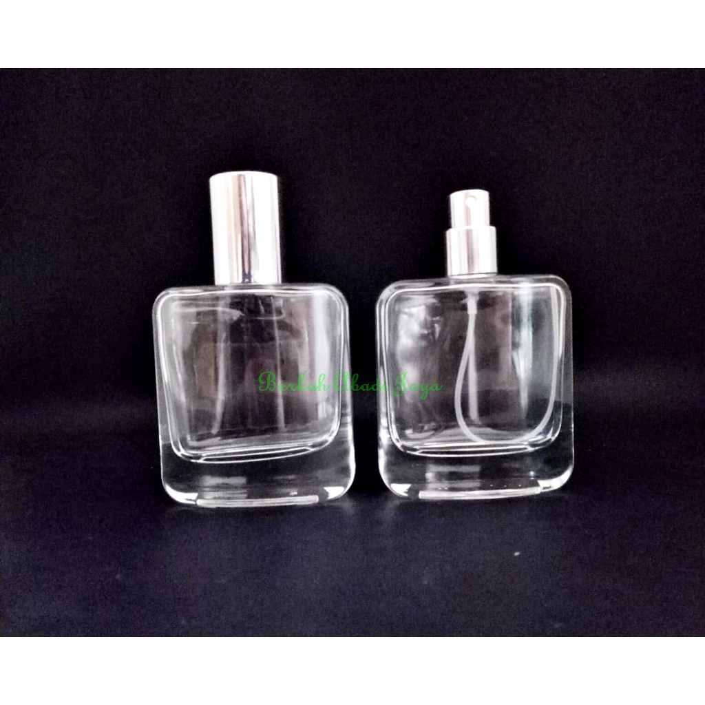 Botol Parfum Kosong V32647 50 ml semi press silver cap 33 mm ecer