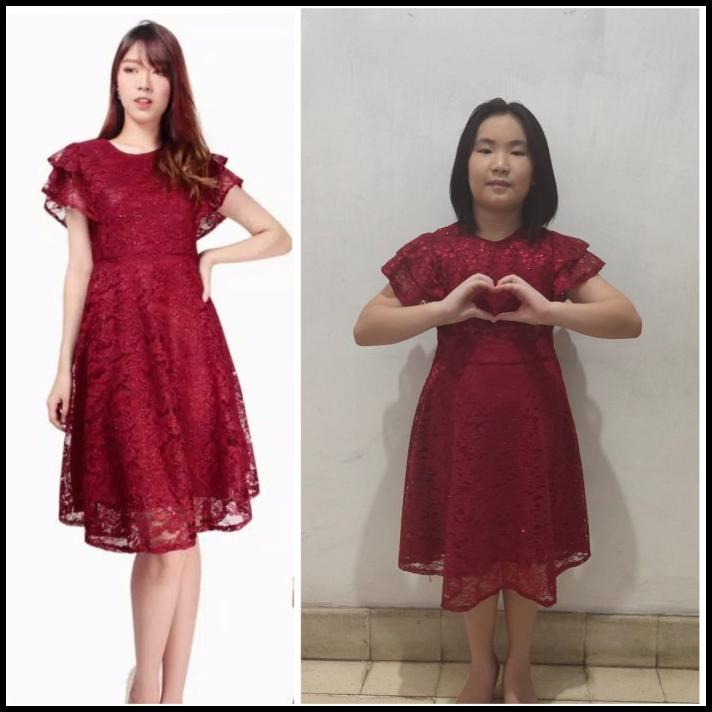 May Couple Dress Brukat Ibu Dan Anak Perempuan Mini Dress M - Xxl