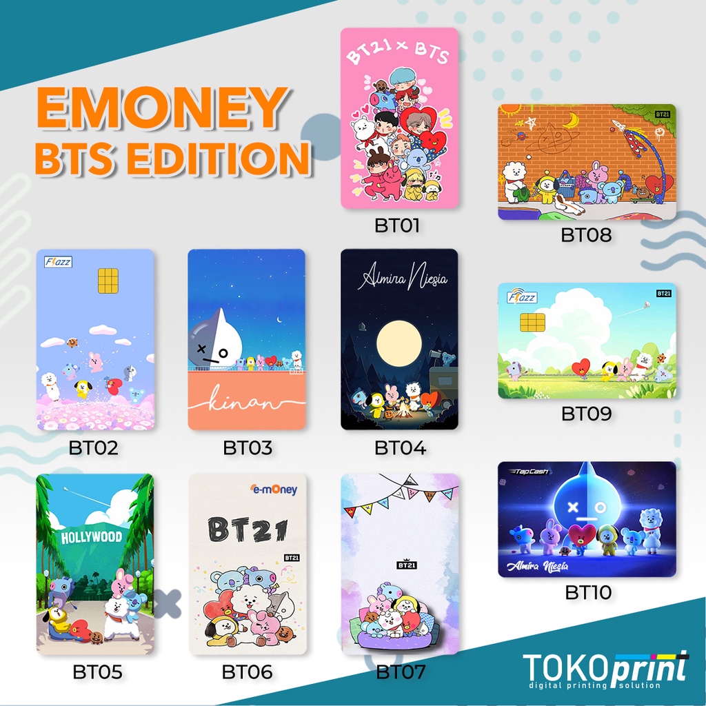 CUSTOM BTS EDITION KARTU E TOLL EMONEY FLAZZ TAPHCASH BRIZZI