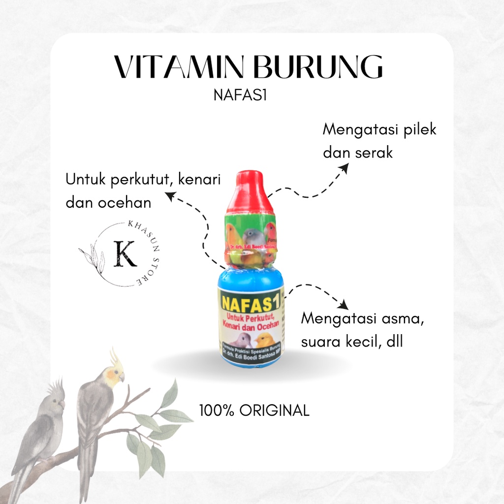 NAFAS 1 NAFAS1 DR EDHI OBAT BURUNG SAKIT PILEK BATUK ASMA SUARA SERAK PERNAFASAN LEVEL SATU OBAT LUA