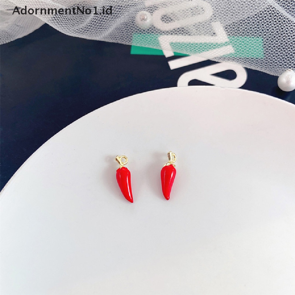 [AdornmentNo1] Alloy Enamel Tetes Minyak Paprika Liontin Emas Temukan Aksesoris Kalung DIY [ID]