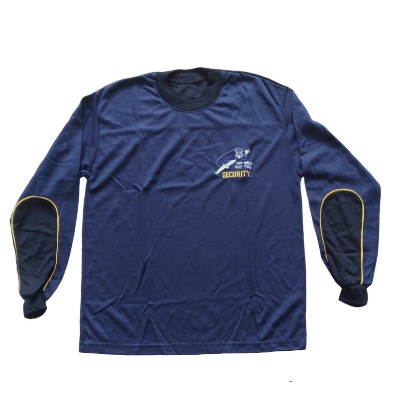 kaos security lengan panjang / kaos security biru / kaos security