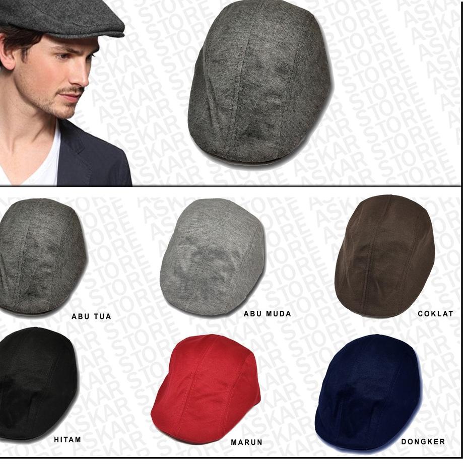 TNS934 Topi kodok pria dewasa topi baret pelukis flat cap topi copet ++