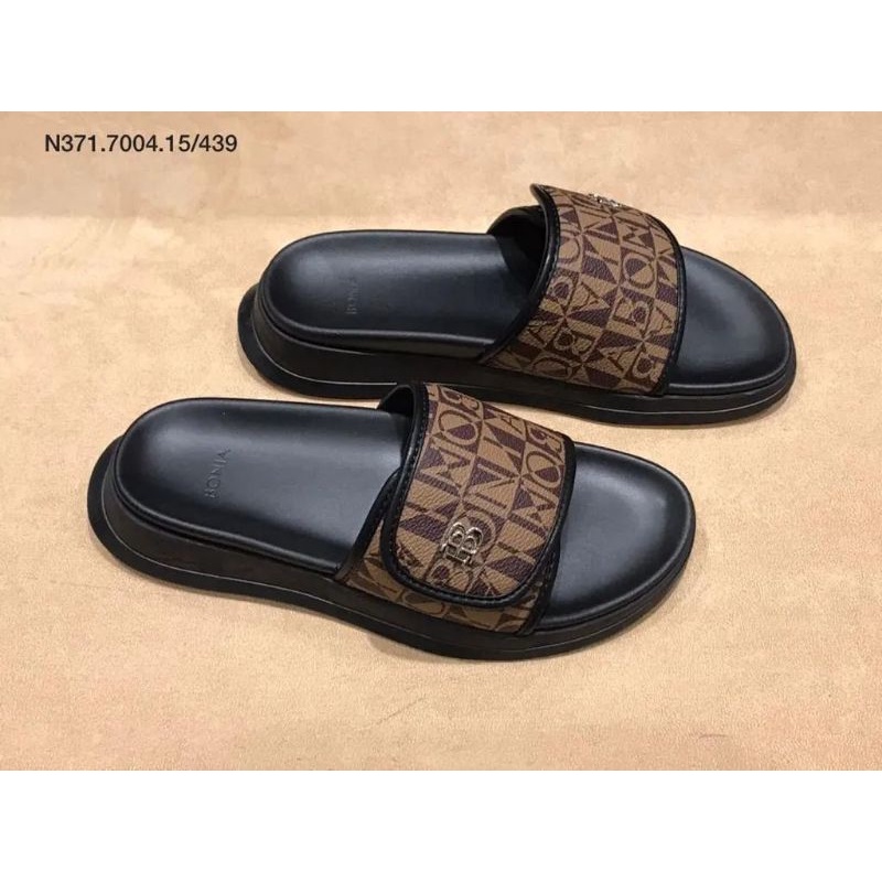 sandal wanita bonia original flat shoes monogram new arrival
