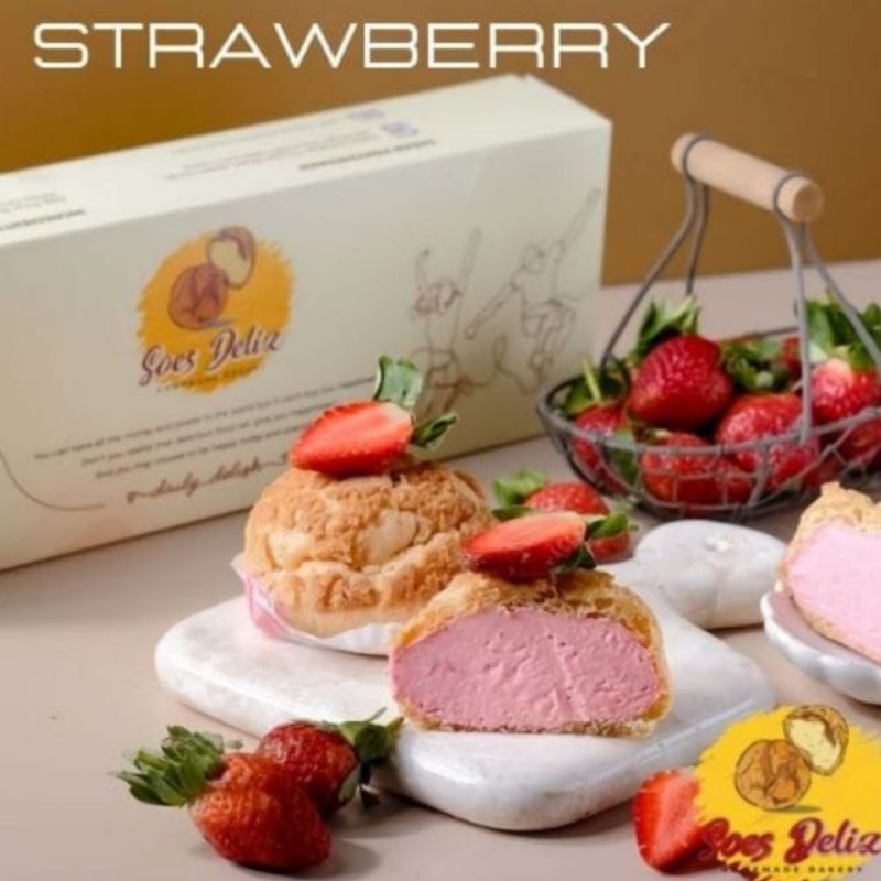 

KUE SUS SOES DELIZ CHOUX STRAWBERRY ISI 5 PCS