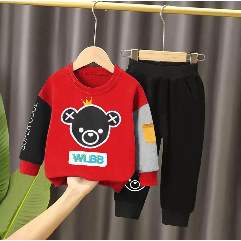 COD// FASHION SETELAN SWEATER CARDIGAN BAYI ANAK MOTIF BEAR BERUANG WLBB USIA 6 BULAN-5 TAHUN BAHAN BABYTERRY TERMURAH/ TRENDY SETELAN SWEATER CARDIGAN BAYI ANAK LAKI-LAKI &amp; PEREMPUAN/ BEST SETELAN SWEATER ANAK CEWEK &amp; COWOK BEST SELLER