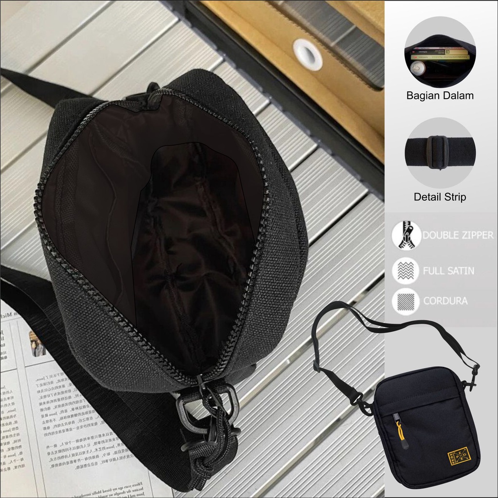 Tas Selempang Keren PEGE Untuk Pria Slempang Bahu Polos Model Simpel Kasual - PG 8922