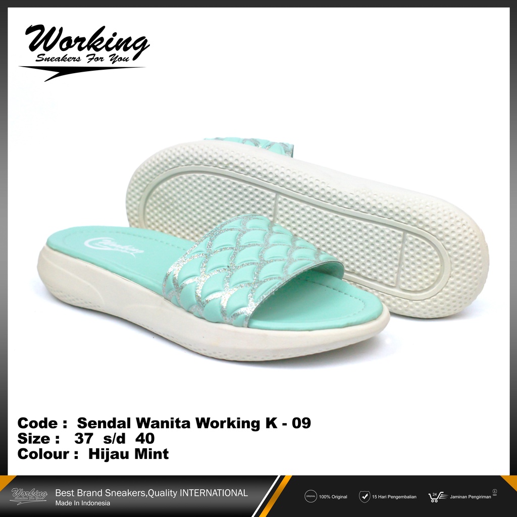 Sandal Wedges Wanita Slop Working K-09 Original