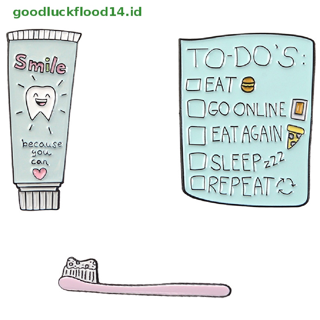 [GOOGFOUR] Kartun Enamel Sikat Gigi Odol Kerah Pin Smile Tooth Bros Perhiasan Hadiah [TOP]