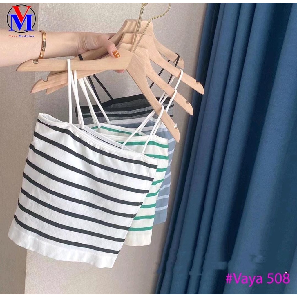 Vaya Tanktop Bra With Cup (Premium) Art 508 / Miniset Perempuan Motif Salur Super LEMBUT