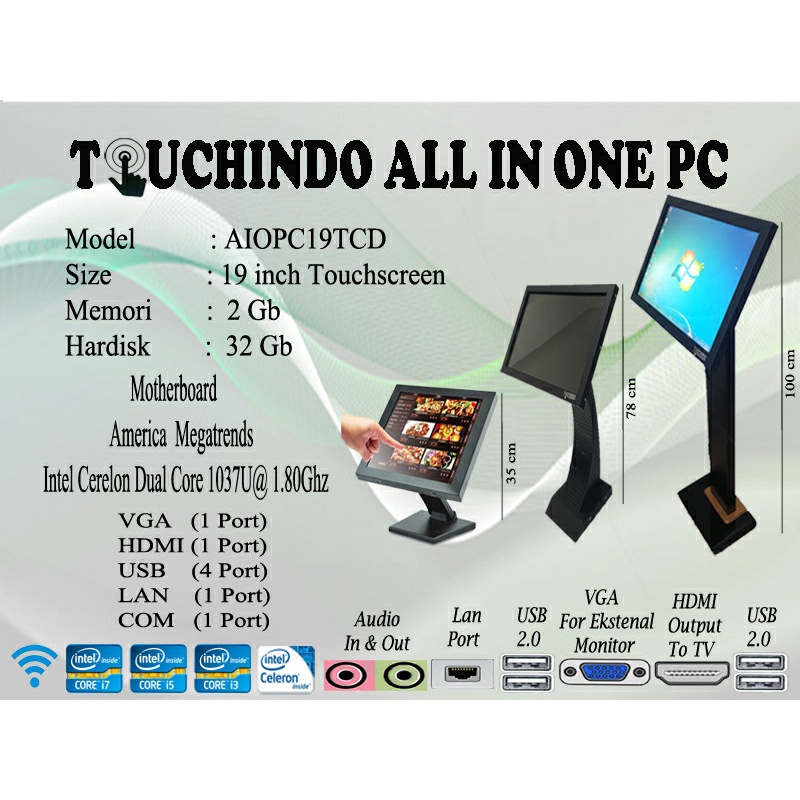All In One PC Touchscreen Touchindo AIOPC19TCD