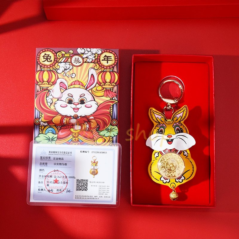 2023tahun Kelinci Kincir Angin Gantungan Kunci Gantungan Kunci Liontin Tas Aksesoris Lucky Cat Lucky Rabbit Set Gift Set Hadiah Tahun Baru