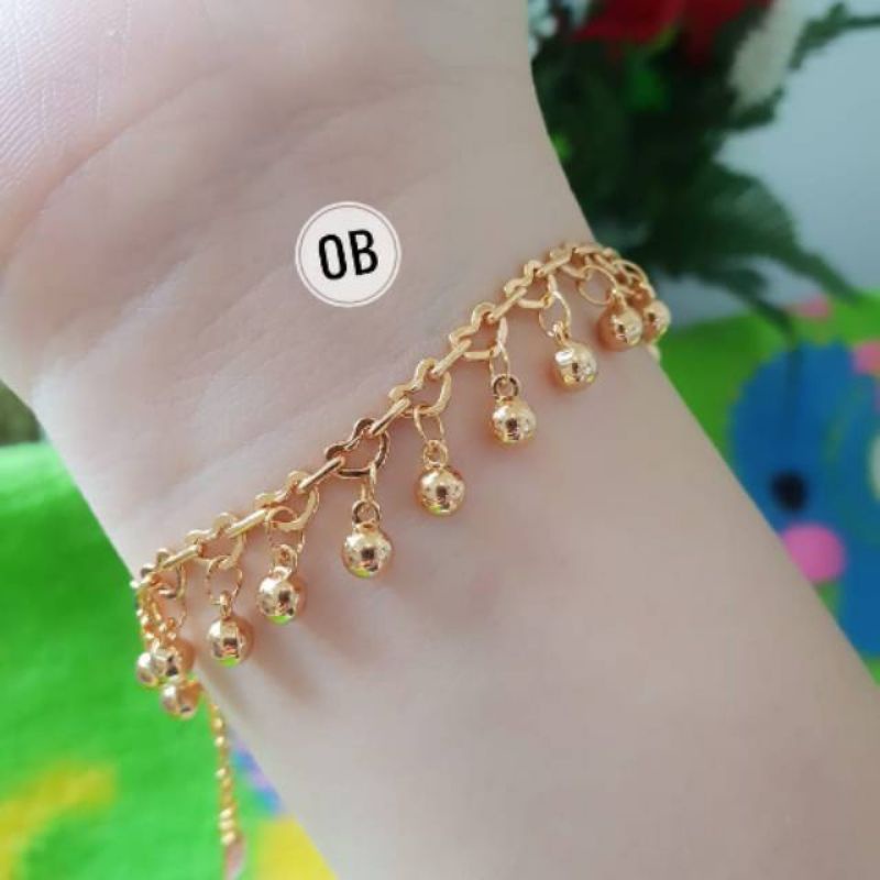 gelang emas kerincing india warna emas 23,24 viral