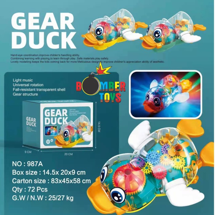 MAINAN ANAK GEAR SWAN DUCK LIGHT MUSIC