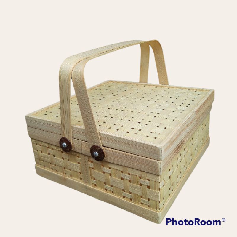 Rantang Kotak/kotak hantaran/Keranjang Bambu/Wadah bambu/kotak hampers/bambu/tempat hampers/wadah ba