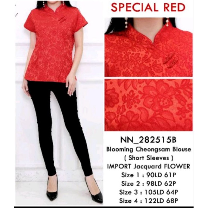 BLOUSE CHEONGSAM WANITA JACQUARD IMPORT