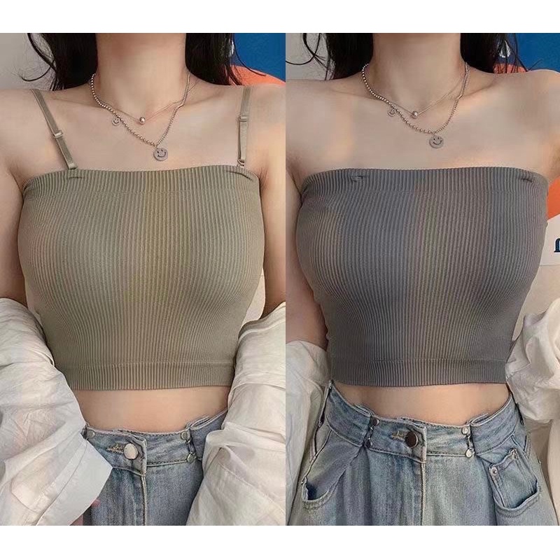 Tanktop Kemben Singlet (T61)Crop Tali bisa di lepas Pakaian dalam Tangtop