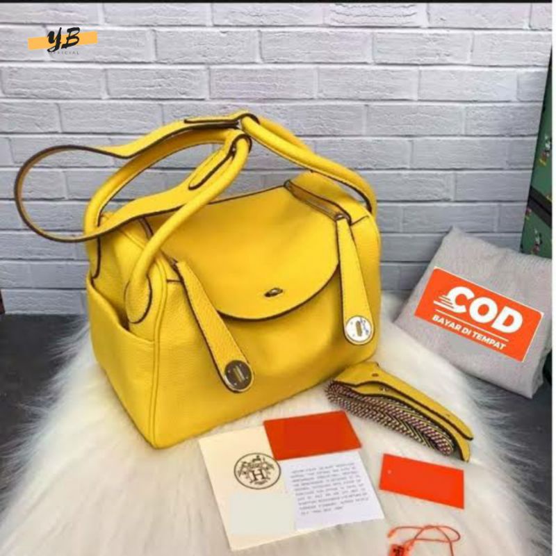 Tas Slingbag Satu Set Dompet 5655Hermes Lindyy Size 26 Cm Warna Kuning | Tas Selempang Bahu Wanita I
