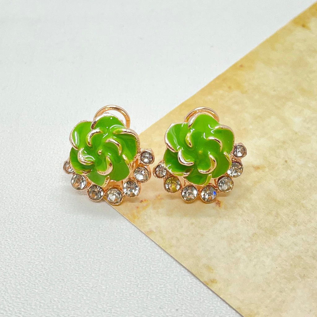 Anting fashion wanita bentuk bunga jepang camelia model jepang terbaru lucu imut