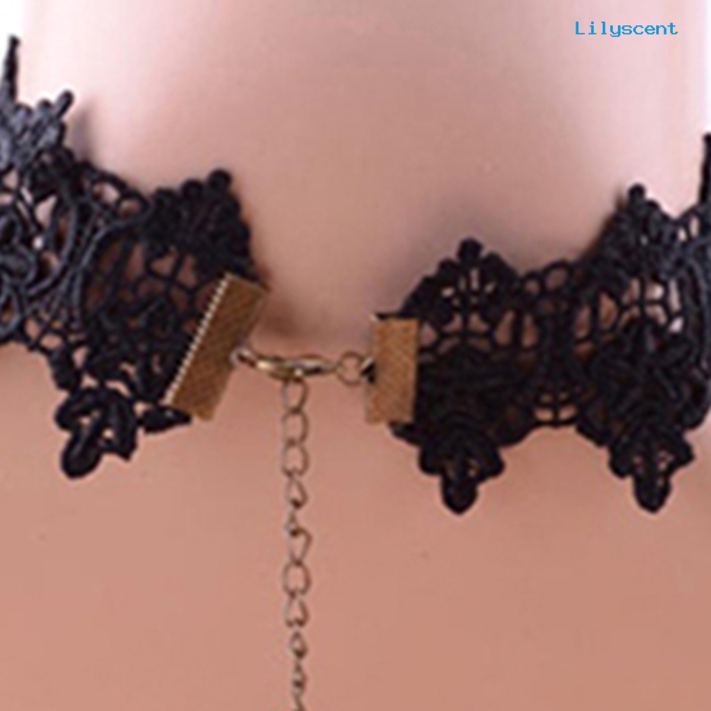 Ls Kalung Elegan Mudah Cocok Dengan Alloy Berlian Imitasi Lace Necklace Untuk Pacaran