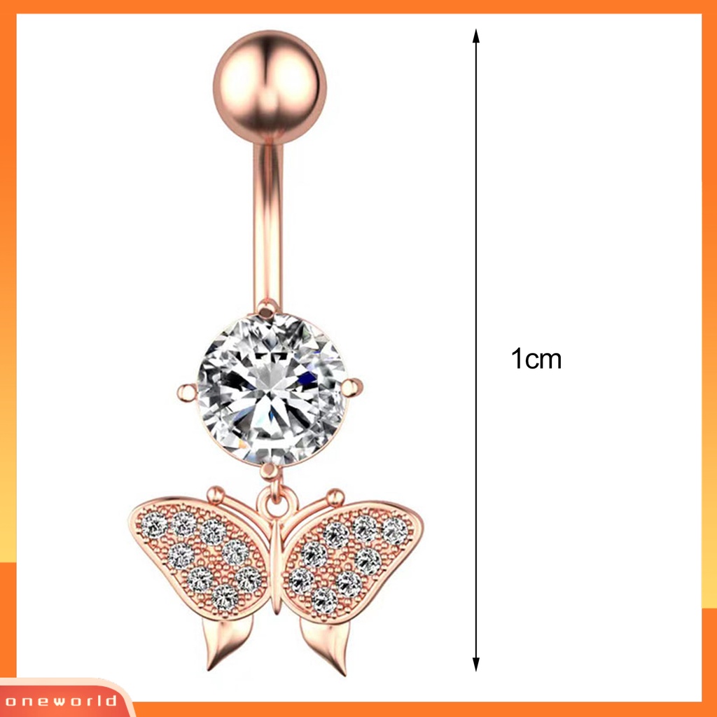 [oneworld] Belly Button Nail Charming Praktis Desain Busur Tinggi Dipoles Permukaan Halus Tindik Pusar Kuku Tubuh Perhiasan