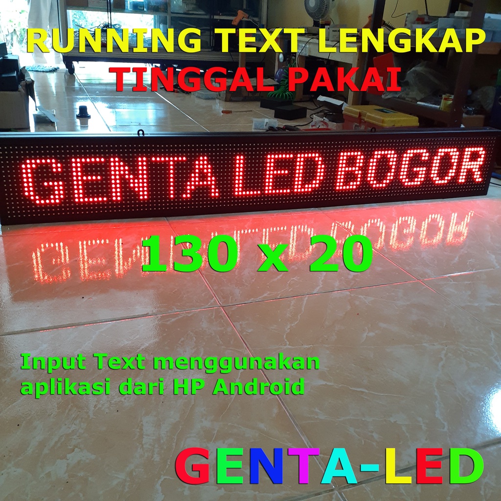 Running Text Tulisan Berjalan LED Display Merah 130 x 20
