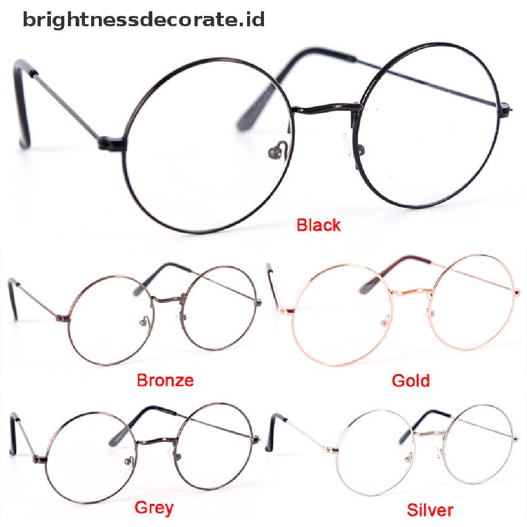 [Birth] Kacamata Bulat Vintage Pria Wanita Frame Metal Retro Eye wear Clear Glasses [ID]