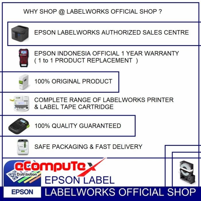 PRINTER EPSON LABEL WORKS LW-1000P / PRINTER LABEL LW 1000P - RESMI