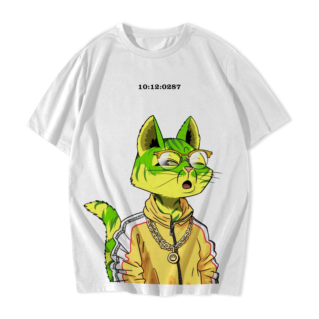 Amspro Kaos oversize Kaos Pria T-shirt Distro Baju Pria Atasan Pria Cat dog