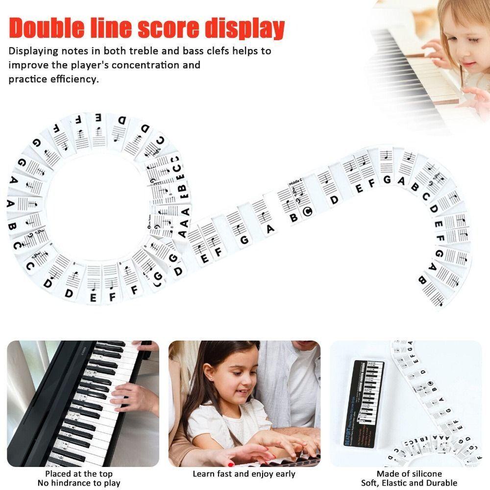 Suyo Stiker Piano Silikon Reusable Study Score Display 88kunci