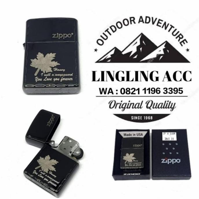 Mancis Zippo Mate Hitam Ice Motif K0Rex Mancis Zippo Black Ice