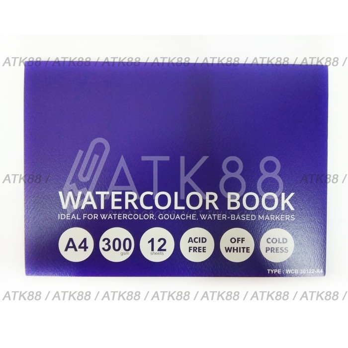 

Buku Gambar V-Tec Watercolor Book A4 300 Gsm